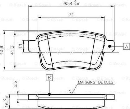 BOSCH 0 986 TB3 063 - Bremžu uzliku kompl., Disku bremzes www.autospares.lv