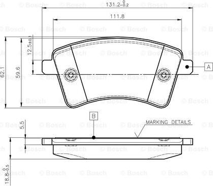 BOSCH 0 986 TB3 062 - Тормозные колодки, дисковые, комплект www.autospares.lv