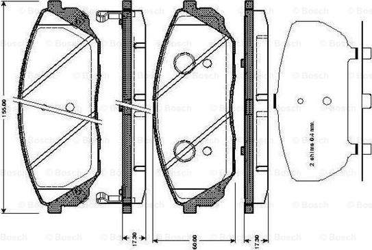 BOSCH 0 986 TB3 001 - Bremžu uzliku kompl., Disku bremzes www.autospares.lv