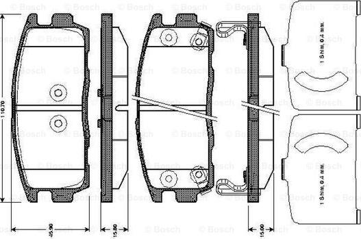 BOSCH 0 986 TB3 008 - Bremžu uzliku kompl., Disku bremzes www.autospares.lv