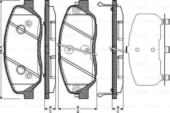 BOSCH 0 986 TB3 002 - Bremžu uzliku kompl., Disku bremzes autospares.lv