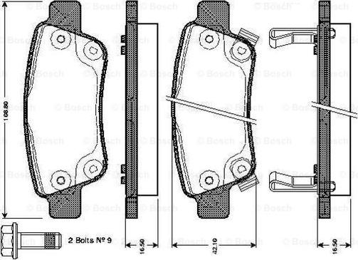 BOSCH 0 986 TB3 014 - Bremžu uzliku kompl., Disku bremzes autospares.lv