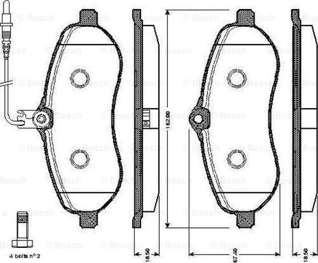 BOSCH 0 986 TB3 015 - Bremžu uzliku kompl., Disku bremzes www.autospares.lv