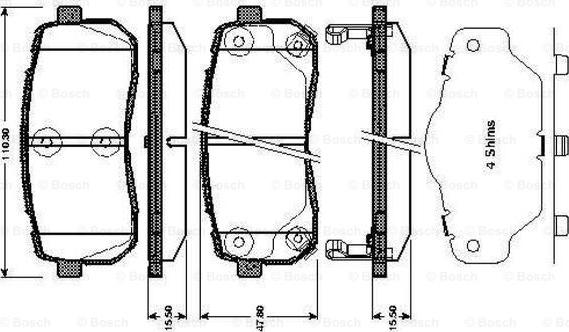 BOSCH 0 986 TB3 012 - Bremžu uzliku kompl., Disku bremzes www.autospares.lv