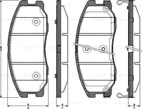 BOSCH 0 986 TB3 017 - Тормозные колодки, дисковые, комплект www.autospares.lv