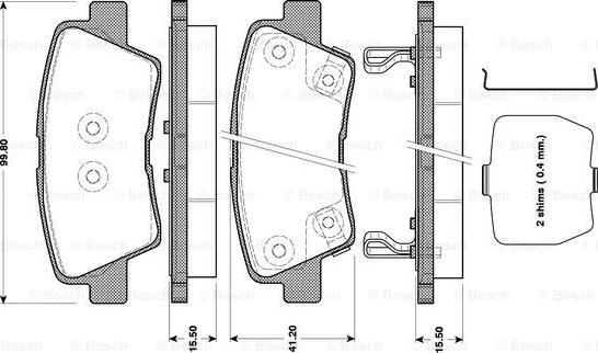 BOSCH 0 986 TB3 089 - Тормозные колодки, дисковые, комплект www.autospares.lv