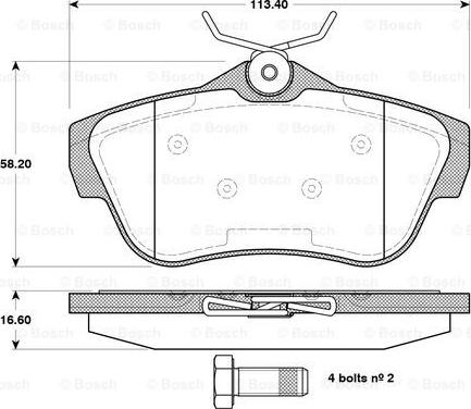 BOSCH 0 986 TB3 084 - Brake Pad Set, disc brake www.autospares.lv