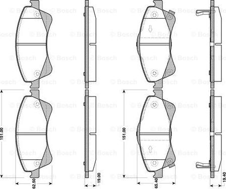 BOSCH 0 986 TB3 086 - Bremžu uzliku kompl., Disku bremzes www.autospares.lv