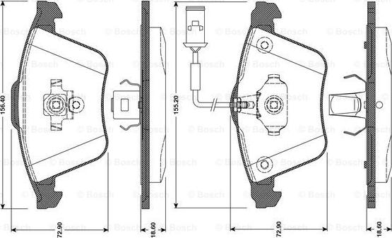 BOSCH 0 986 TB3 080 - Bremžu uzliku kompl., Disku bremzes autospares.lv