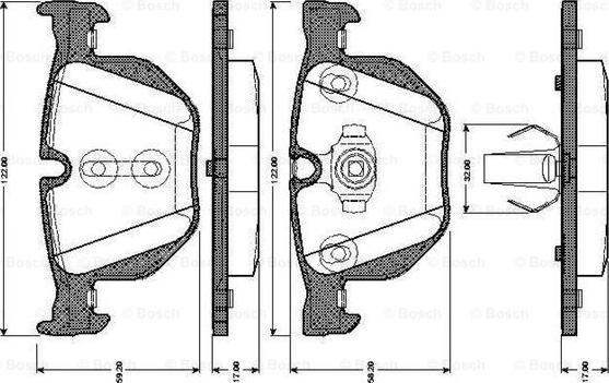 BOSCH 0 986 TB3 034 - Bremžu uzliku kompl., Disku bremzes www.autospares.lv