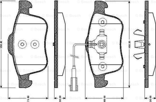 BOSCH 0 986 TB3 031 - Brake Pad Set, disc brake www.autospares.lv