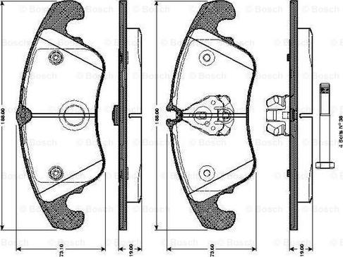 BOSCH 0 986 TB3 032 - Тормозные колодки, дисковые, комплект www.autospares.lv