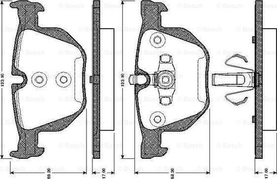 BOSCH 0 986 TB3 024 - Bremžu uzliku kompl., Disku bremzes www.autospares.lv