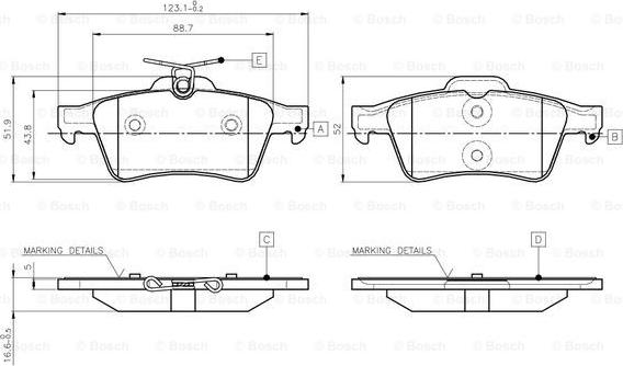 BOSCH 0 986 TB3 028 - Тормозные колодки, дисковые, комплект www.autospares.lv