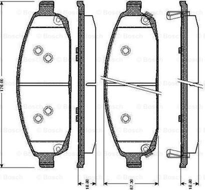 BOSCH 0 986 TB3 027 - Bremžu uzliku kompl., Disku bremzes autospares.lv