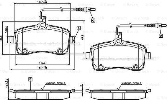 BOSCH 0 986 TB3 076 - Bremžu uzliku kompl., Disku bremzes autospares.lv