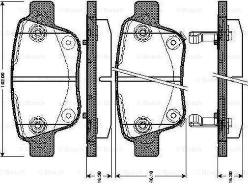 BOSCH 0 986 TB3 072 - Bremžu uzliku kompl., Disku bremzes autospares.lv