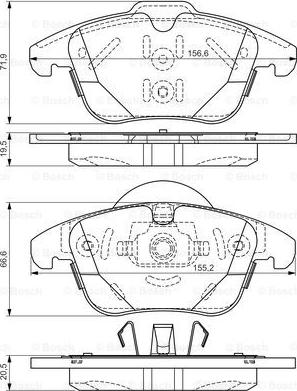 BOSCH 0 986 TB3 192 - Bremžu uzliku kompl., Disku bremzes autospares.lv