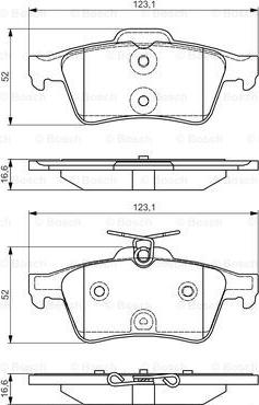 BOSCH 0 986 TB3 197 - Тормозные колодки, дисковые, комплект www.autospares.lv