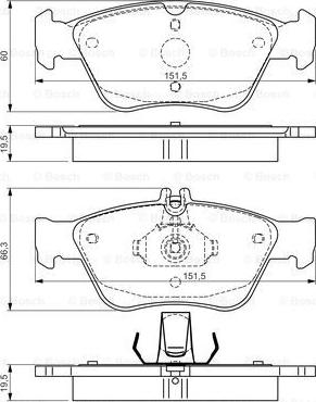 BOSCH 0 986 TB3 148 - Bremžu uzliku kompl., Disku bremzes www.autospares.lv