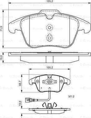 BOSCH 0 986 TB3 154 - Brake Pad Set, disc brake www.autospares.lv