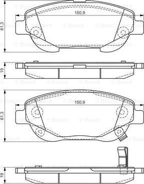 BOSCH 0 986 TB3 151 - Bremžu uzliku kompl., Disku bremzes www.autospares.lv