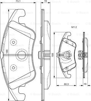 BOSCH 0 986 TB3 152 - Bremžu uzliku kompl., Disku bremzes autospares.lv