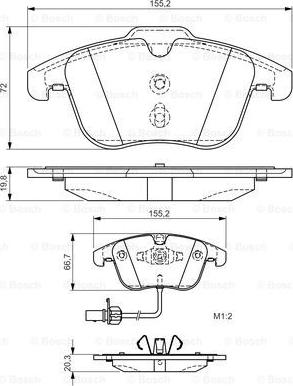 BOSCH 0 986 TB3 164 - Тормозные колодки, дисковые, комплект www.autospares.lv