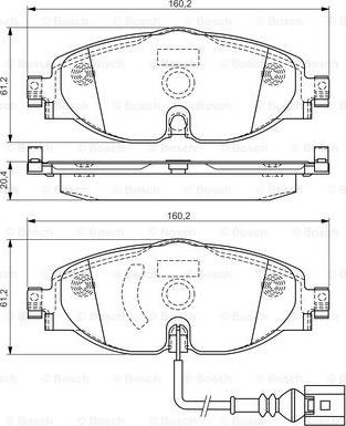 BOSCH 0 986 TB3 166 - Bremžu uzliku kompl., Disku bremzes www.autospares.lv