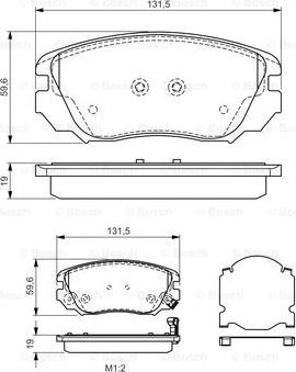 BOSCH 0 986 TB3 168 - Bremžu uzliku kompl., Disku bremzes autospares.lv