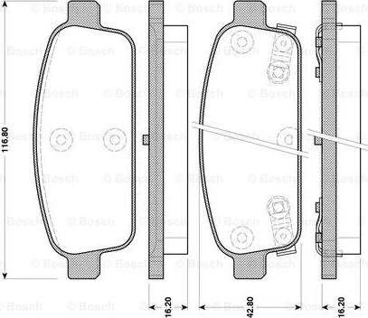 BOSCH 0 986 TB3 105 - Bremžu uzliku kompl., Disku bremzes www.autospares.lv