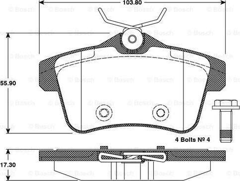 BOSCH 0 986 TB3 101 - Bremžu uzliku kompl., Disku bremzes www.autospares.lv