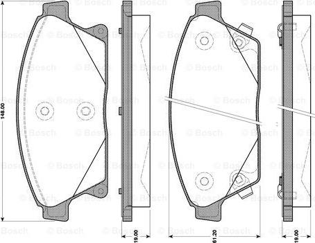 BOSCH 0 986 TB3 103 - Bremžu uzliku kompl., Disku bremzes autospares.lv