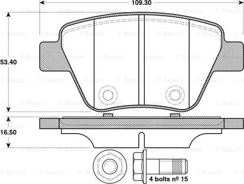 BOSCH 0 986 TB3 114 - Тормозные колодки, дисковые, комплект www.autospares.lv