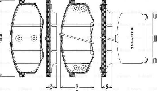 BOSCH 0 986 TB3 113 - Тормозные колодки, дисковые, комплект www.autospares.lv