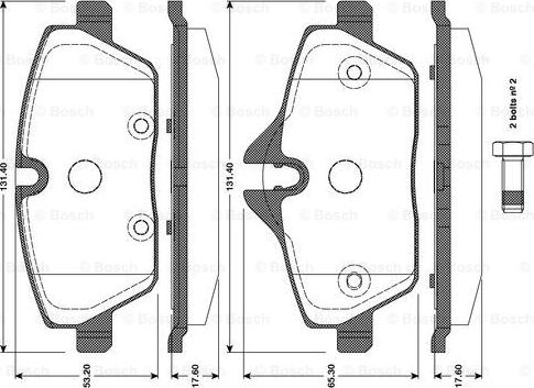 BOSCH 0 986 TB3 112 - Bremžu uzliku kompl., Disku bremzes www.autospares.lv