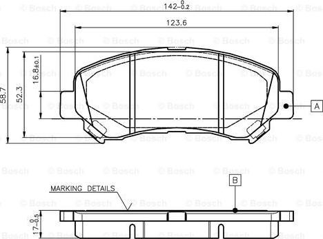 BOSCH 0 986 TB3 117 - Bremžu uzliku kompl., Disku bremzes www.autospares.lv