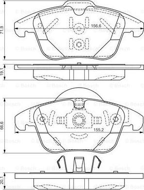 BOSCH 0 986 TB3 184 - Тормозные колодки, дисковые, комплект www.autospares.lv