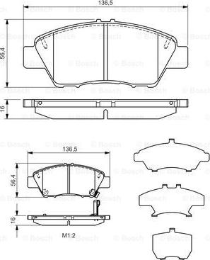 BOSCH 0 986 TB3 185 - Bremžu uzliku kompl., Disku bremzes www.autospares.lv