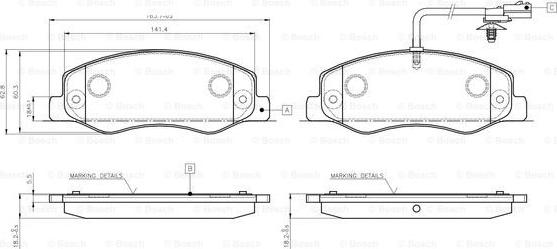 BOSCH 0 986 TB3 132 - Bremžu uzliku kompl., Disku bremzes autospares.lv