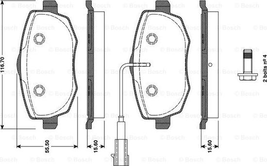 BOSCH 0 986 TB3 129 - Bremžu uzliku kompl., Disku bremzes www.autospares.lv