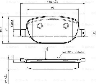 BOSCH 0 986 TB3 128 - Bremžu uzliku kompl., Disku bremzes www.autospares.lv