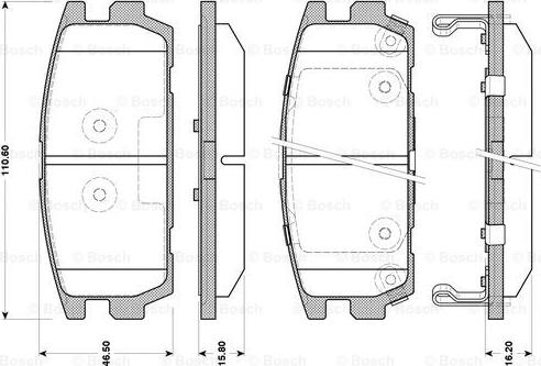 BOSCH 0 986 TB3 127 - Bremžu uzliku kompl., Disku bremzes autospares.lv