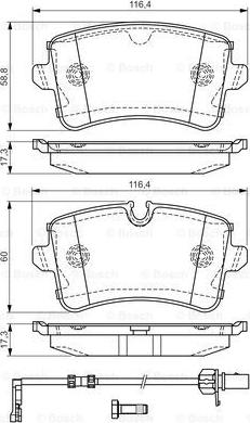 BOSCH 0 986 TB3 177 - Brake Pad Set, disc brake www.autospares.lv