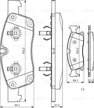 BOSCH 0 986 TB3 215 - Тормозные колодки, дисковые, комплект autospares.lv