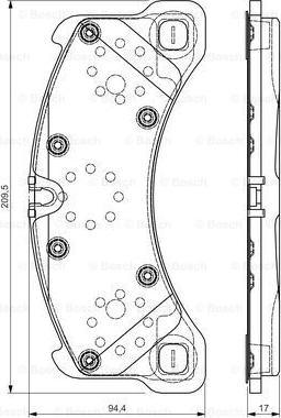 BOSCH 0 986 TB3 217 - Bremžu uzliku kompl., Disku bremzes www.autospares.lv