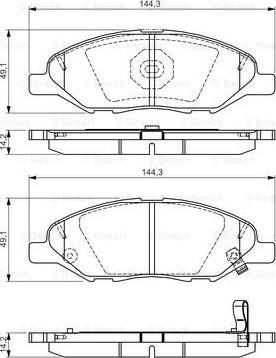 BOSCH 0 986 TB3 228 - Bremžu uzliku kompl., Disku bremzes autospares.lv