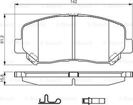 BOSCH 0 986 TB3 222 - Тормозные колодки, дисковые, комплект www.autospares.lv