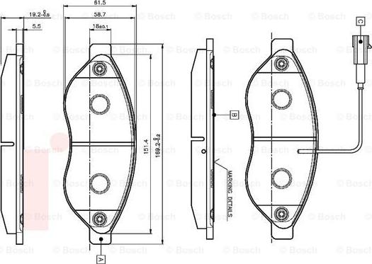 BOSCH 0 986 TB2 944 - Bremžu uzliku kompl., Disku bremzes autospares.lv