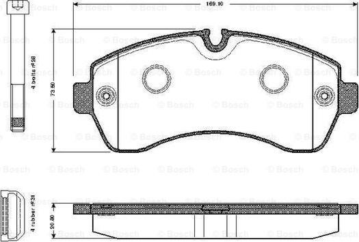 BOSCH 0 986 TB2 946 - Bremžu uzliku kompl., Disku bremzes autospares.lv